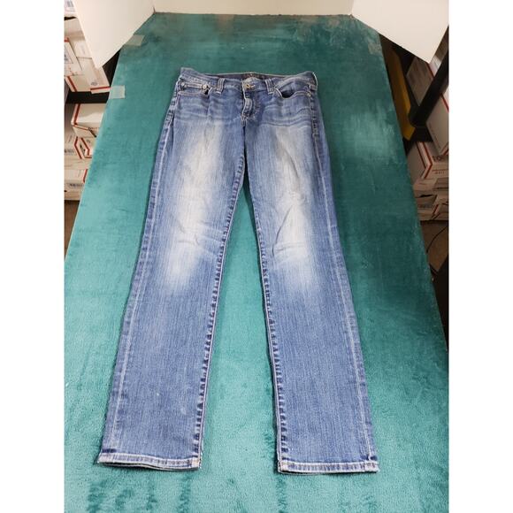 Lucky Brand Jeans Size 2 Womens Blue Stretch Medium Wash Mid Rise Sweet Straight - Picture 1 of 13